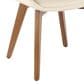 Lumisource Cosmo Arm Chair with Cream Faux Leather Cushion in Walnut, , large