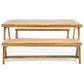 Hearth and Haven 3-Piece Outdoor Picnic Table Set in Teak, , large