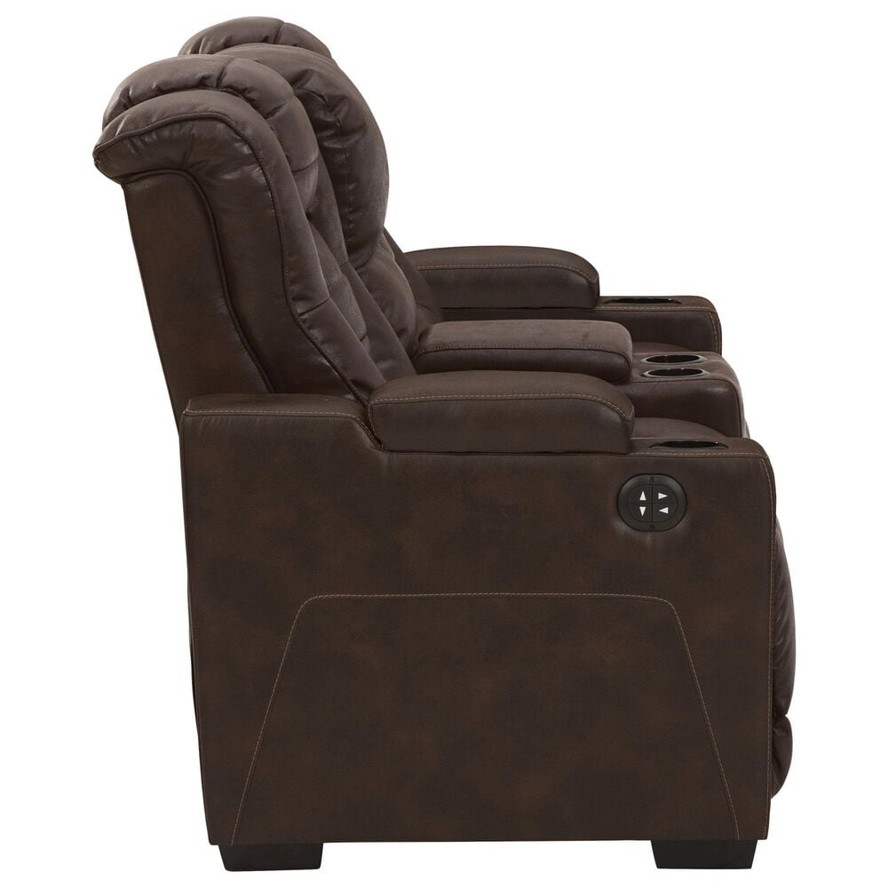 Ashley Owner&#39;s Box Power Reclining Loveseat with Console in Thyme, , large