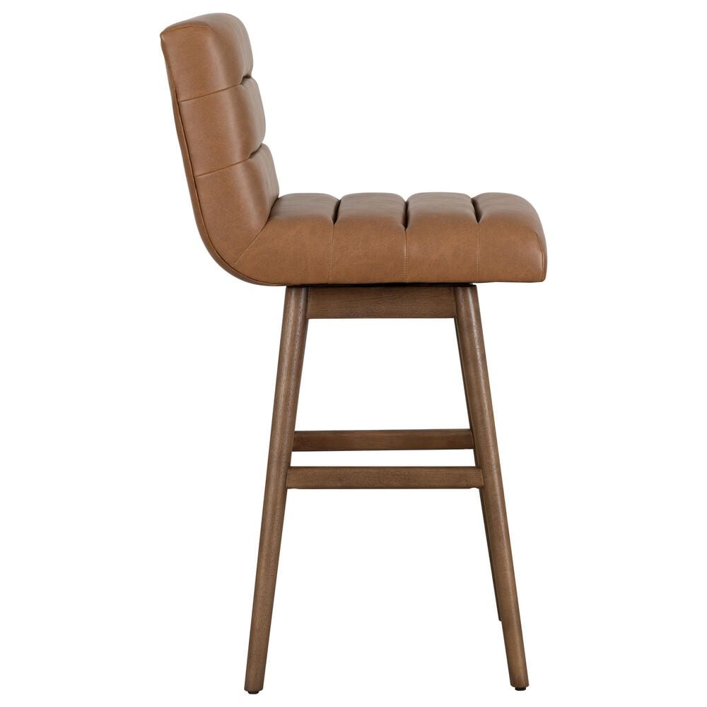 Armen Living Elias 30" Swivel Bar Stool in Chestnut, , large