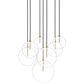 Four Hands Cluster 7-Light Chandelier in Burnished Brass and Black, , large