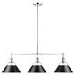Golden Lighting Orwell 3-Light Linear Pendant with Matte Black Shade in Chrome, , large