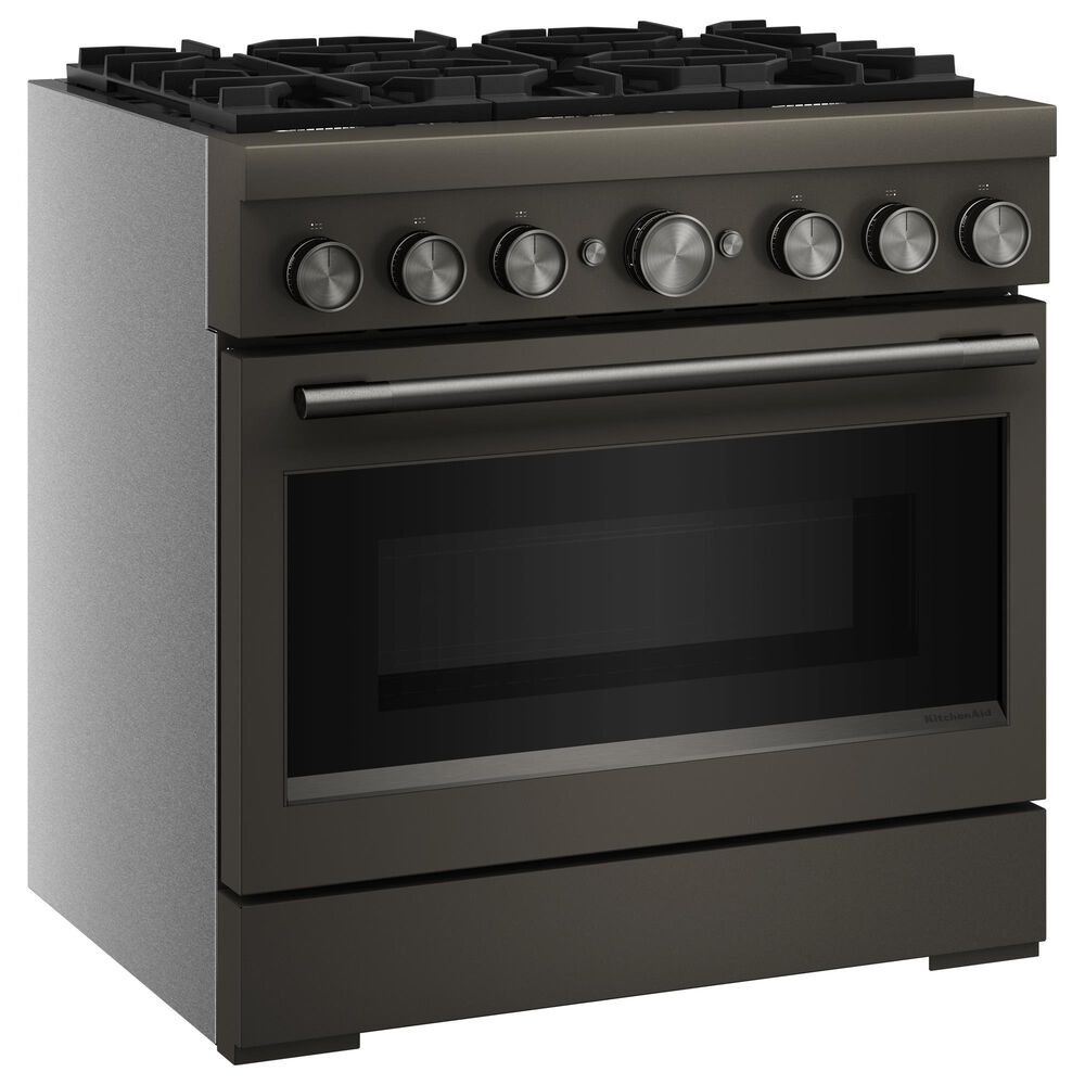 KitchenAid 36" Commercial Dual Fuel Range in Black Ore, , large