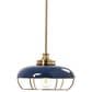 Creative Coop Presley 1-Light Pendant Light with Navy Blue Shade in Brushed Brass, , large