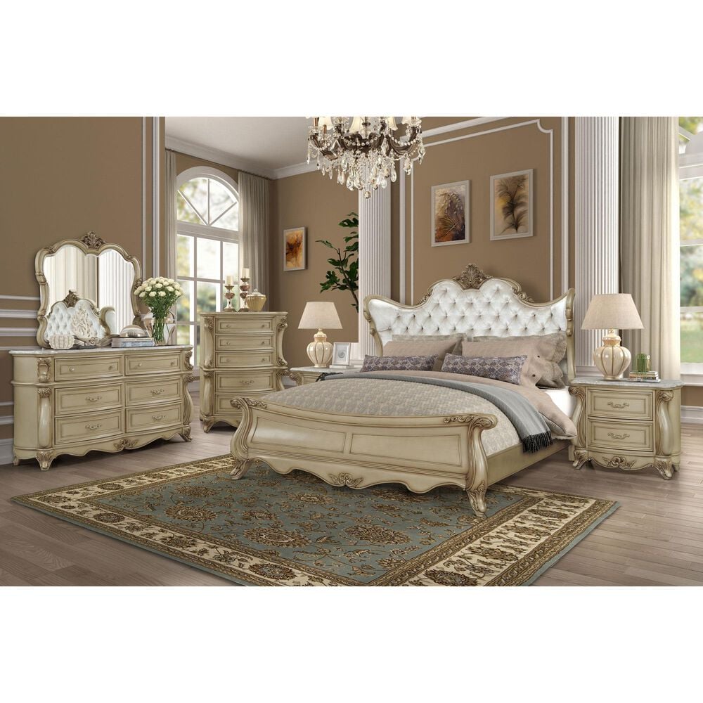 New Heritage Design Monique Dresser Mirror in Champagne, , large