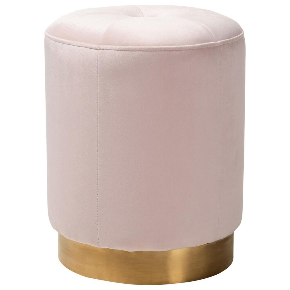 Baxton Studio Alonza Ottoman in Pink and Gold, , large