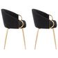 LumiSource Claire Arm Chair with Black Velvet Cushion in Gold (Set of 2), , large