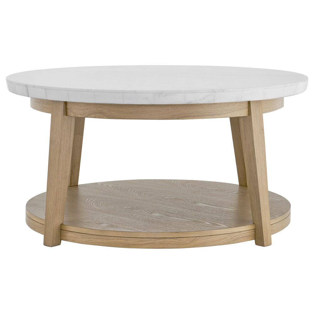 Crystal City Vida Cocktail Table with Casters in Burnished Blonde and White, , large