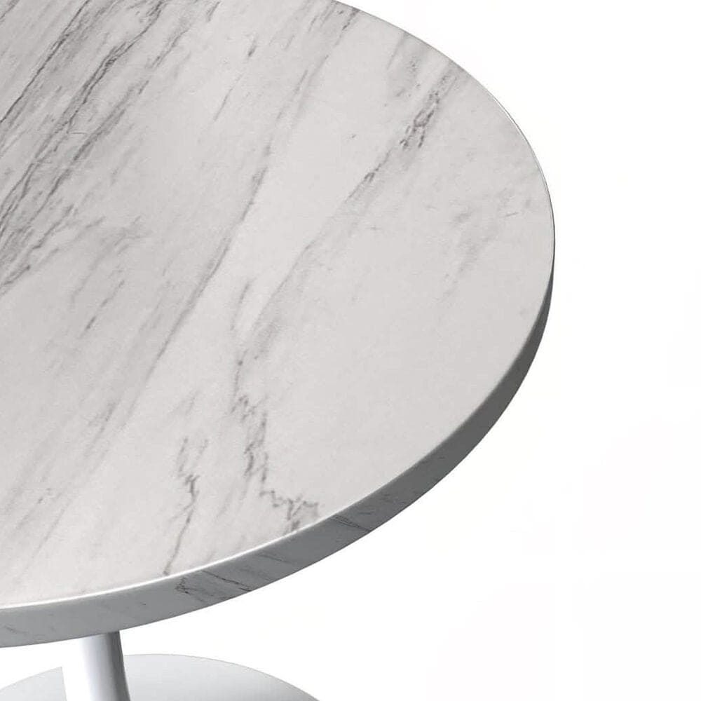 Leisuremod Verve 48&quot; Round Dining Table with Resin Top in White - Table Only, , large