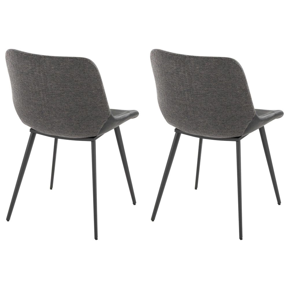 Lumisource Outlaw Side Chair with Black and Grey Cushion in Black &#40;Set of 2&#41;, , large