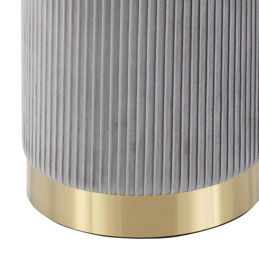 Lumisource Marla 2-Piece Nesting Pleated Ottoman Set in Grey, , large