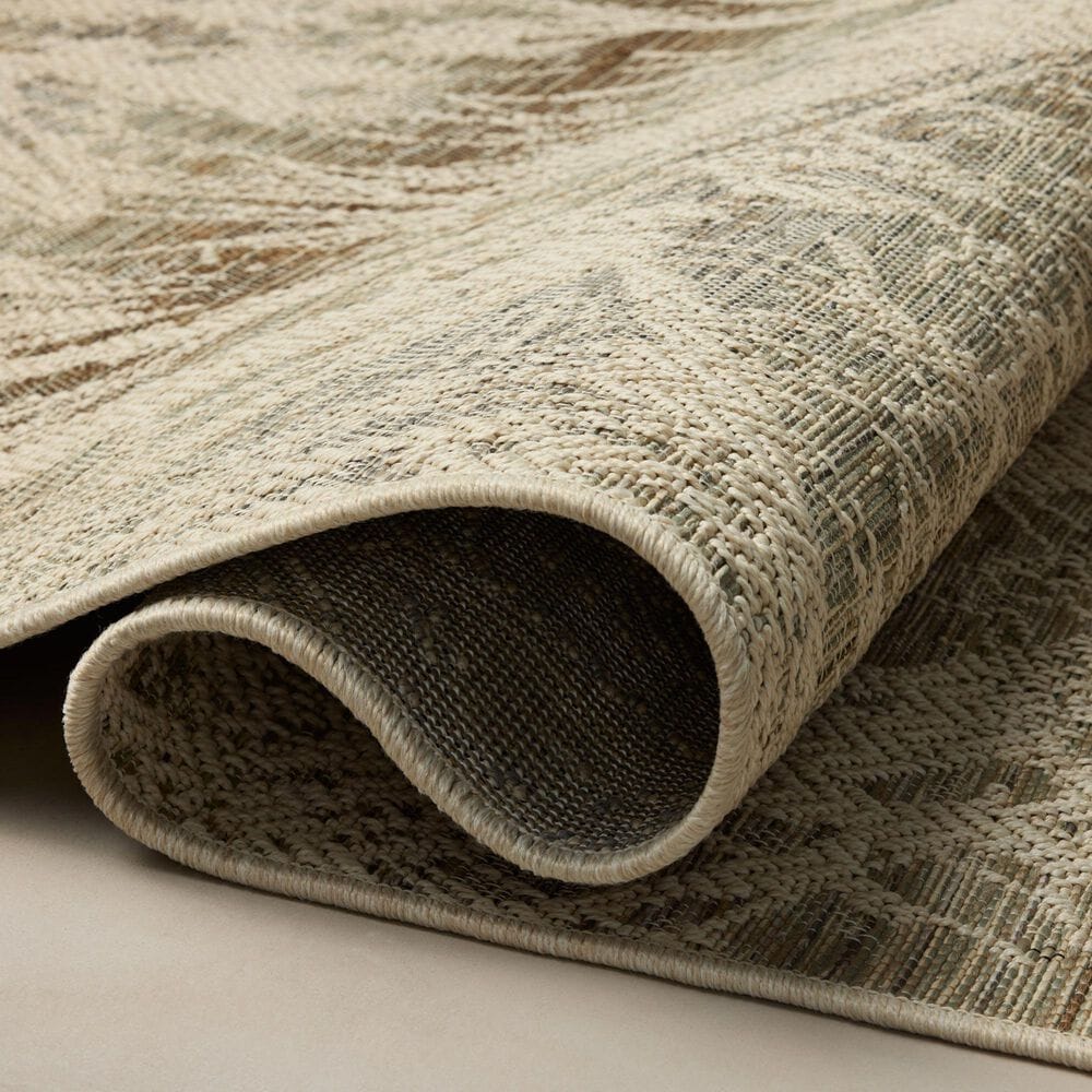 Loloi Saylor Ivory and Stone 7'6" Round Indoor/Outdoor Area Rug, , large