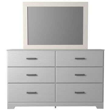 Ashley Stelsie 6 Drawer Dresser and Mirror in White, , large