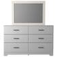 Ashley Stelsie 6 Drawer Dresser and Mirror in White, , large