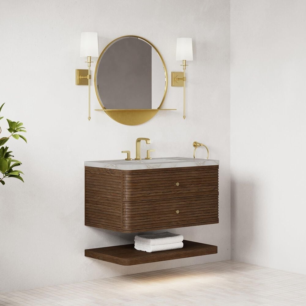 James Martin Allamari 36" Single Bathroom Vanity in Sable with 3 cm Victorian Silver Silestone Top and Rectangular Sink, , large