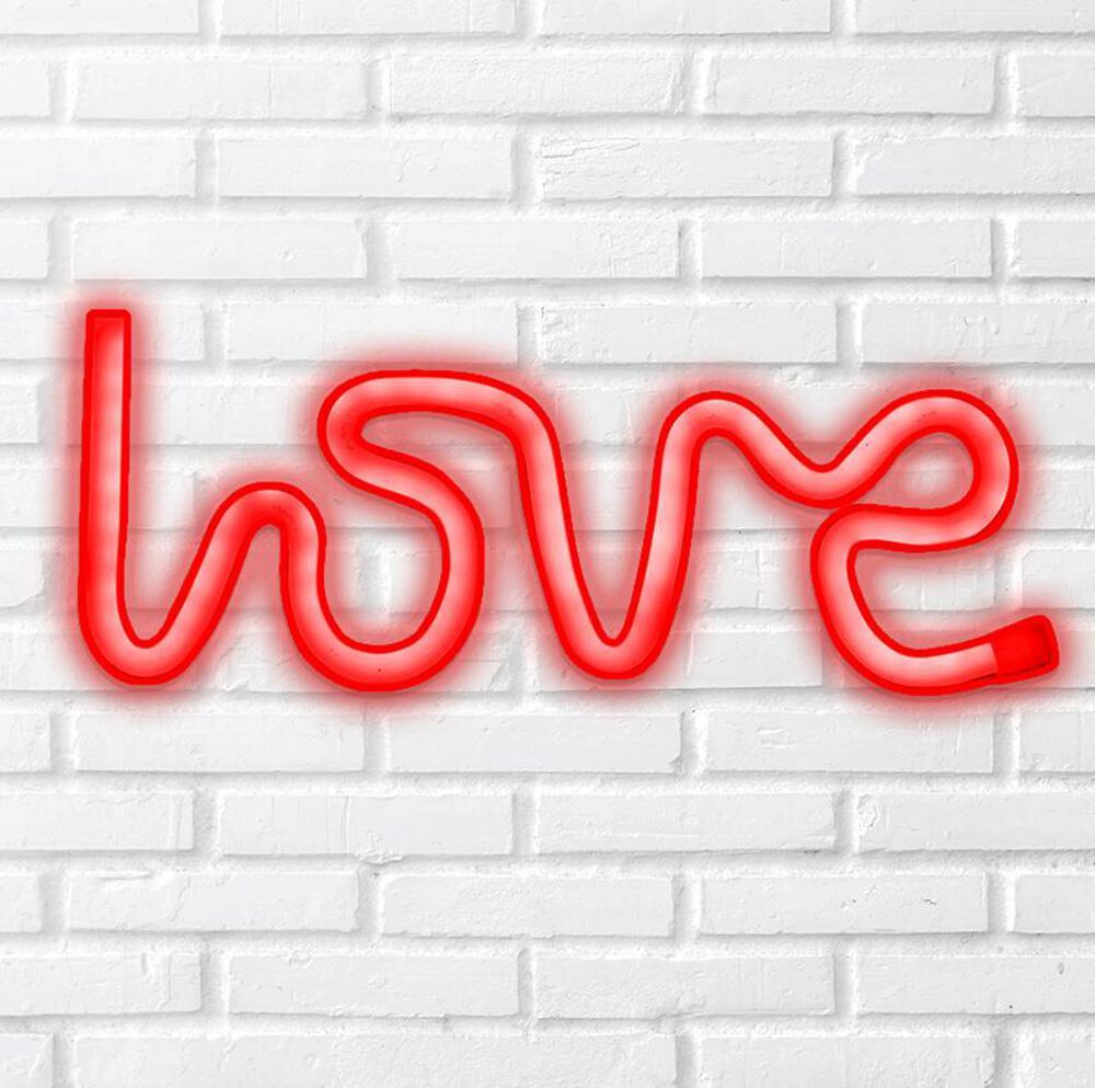 iLLUMINA Love LED 5" Wall Sign in Red, , large