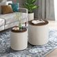 Lifestyle Solutions Avery 2-Piece Nested Storage Ottoman in Linen, , large