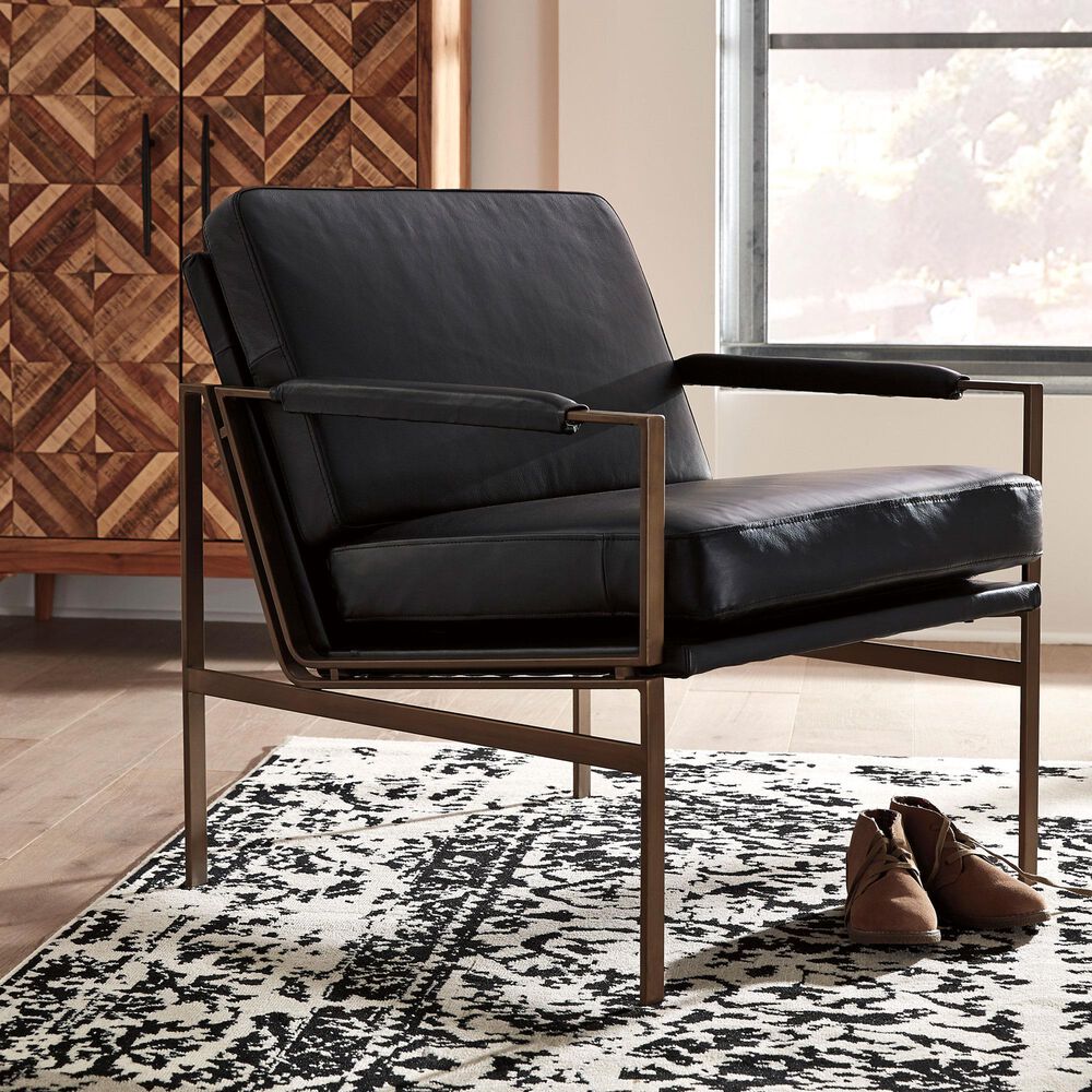 Ashley Puckman Accent Chair in Black (Set of 2), , large