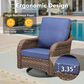 Hearth and Haven 3-Piece Outdoor Bistro Set with Swivel Gliders Rocker in Blue, , large