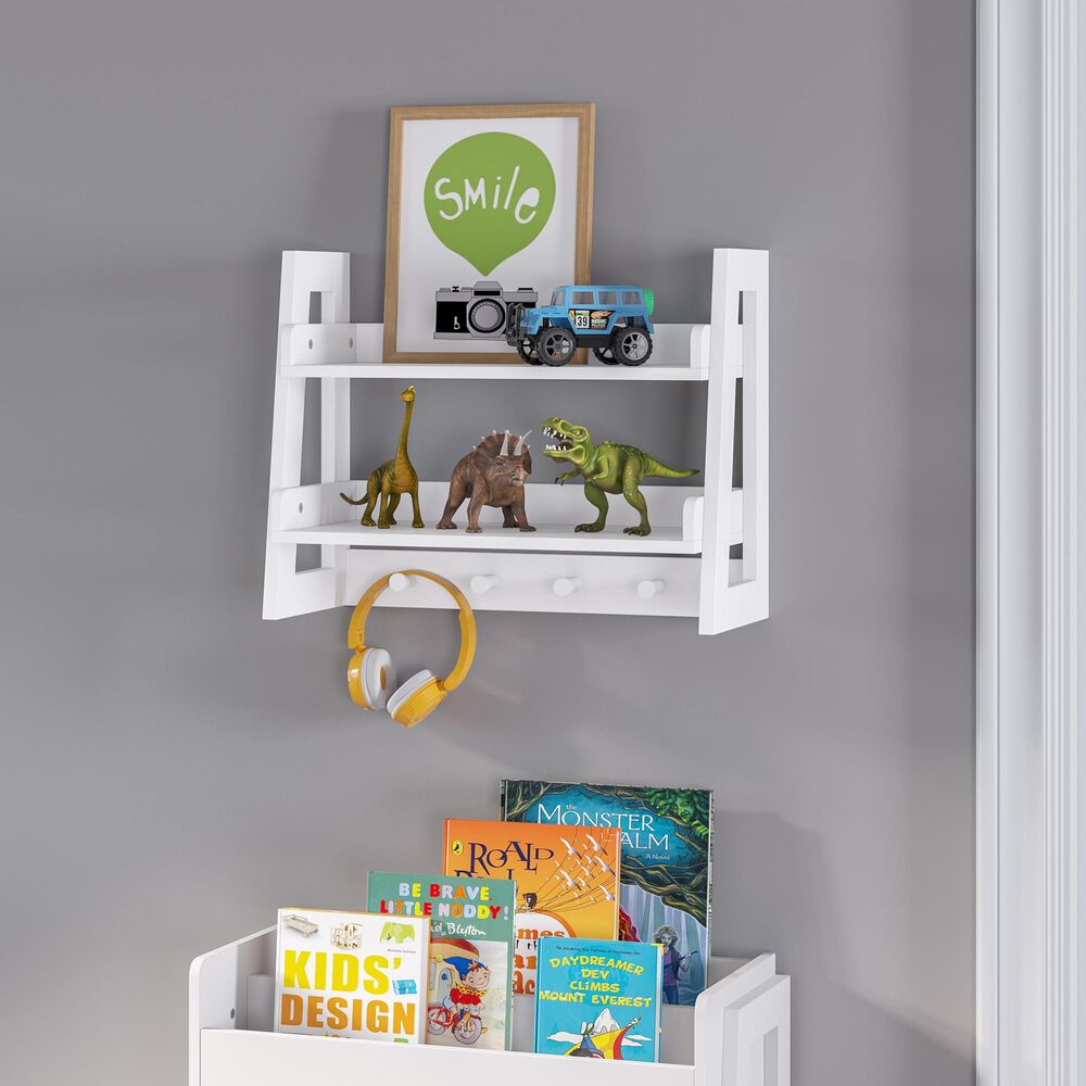 RiverRidge Home 2-Tier Ladder Wall Shelf in White, , large