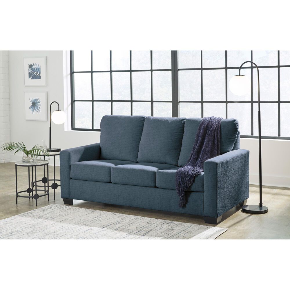 Ashley Rannis Stationary Full Sofa Sleeper in Navy, , large
