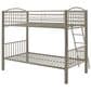 Linon Home Decor Heavy Twin Over Twin Bunk Bed in Pewter, , large