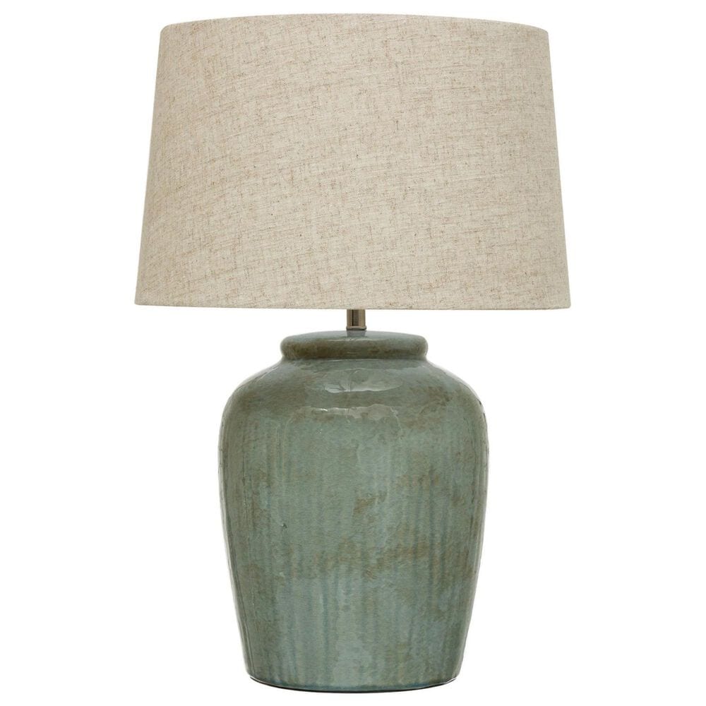 Teak Interiors Shoreline Stoneware Table Lamp in Aqua, , large