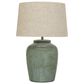 Teak Interiors Shoreline Stoneware Table Lamp in Aqua, , large