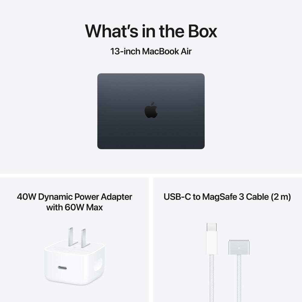 Apple MacBook Air 13-inch Laptop M5 chip - 10 Core CPU - 10 Core GPU - 32GB Memory - 1TB SSD - Midnight (Latest Model), , large