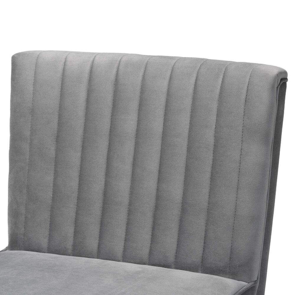 Baxton Studio Alvis Side Chair with Grey Velvet Cushion in Walnut Brown, , large