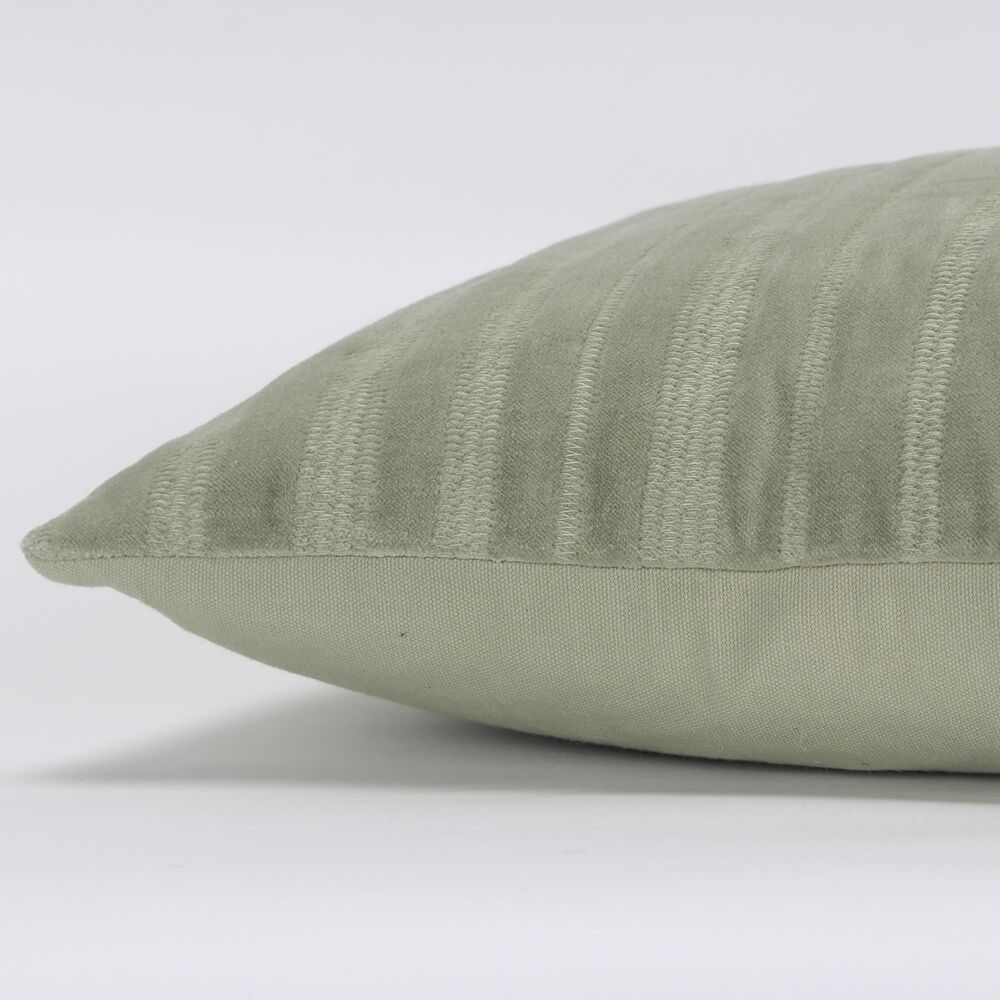 Rizzy Home 14&quot; x 26&quot; Striped Down Filled Lumbar Pillow in Green, , large