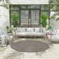 Nourison Courtyard Ivory and Charcoal 6" Round Indoor/Outdoor Area Rug, , large