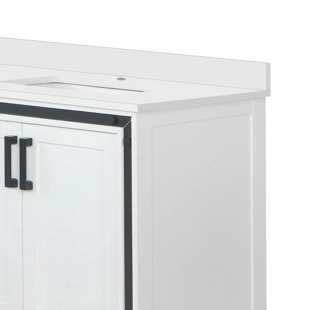 Lexora Home Ziva 72&quot; Double Bathroom Vanity in White with 2 cm White Quartz Top and Rectangular Sinks, , large