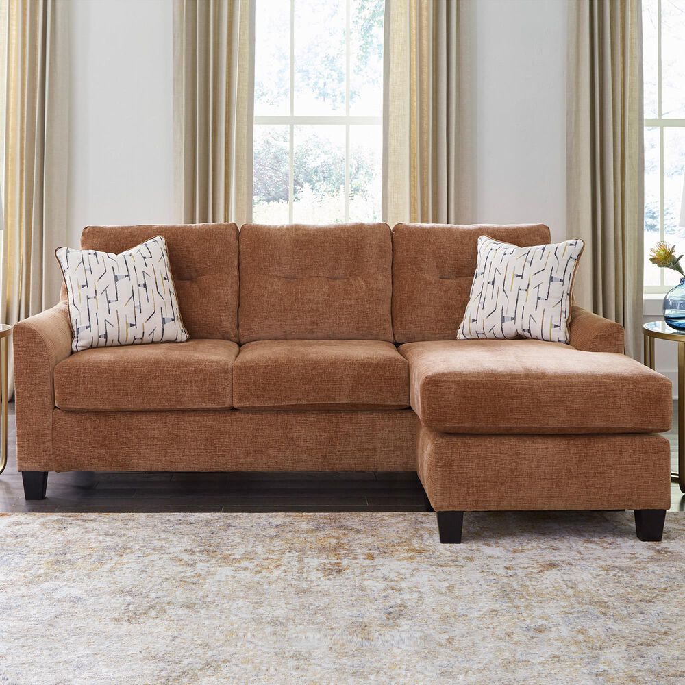Ashley Amity Bay Stationary Queen Sofa Chaise Sleeper in Clay, , large