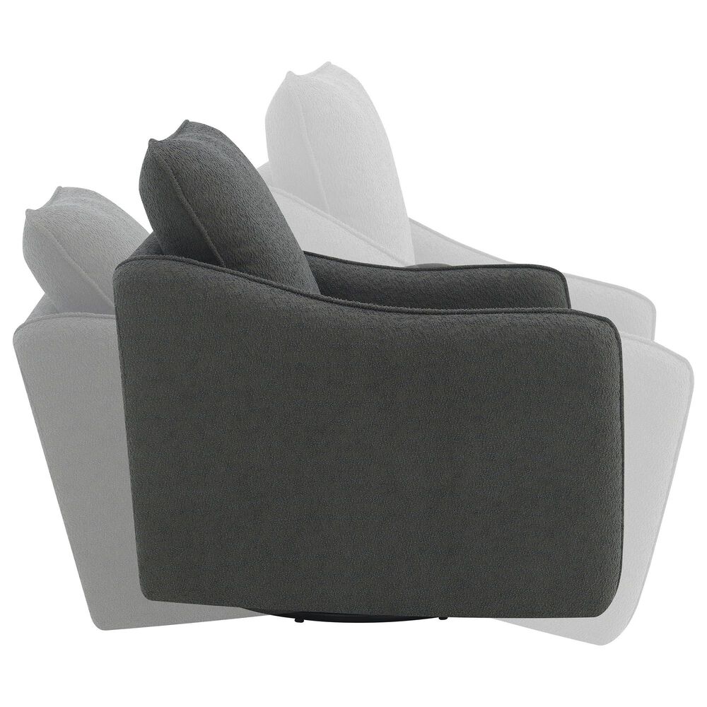 Pacific Landing Madia Swivel Glider Chair in Charcoal Grey, , large