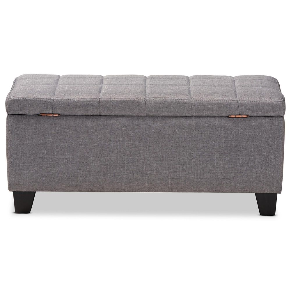 Baxton Studio Fera Storage Ottoman in Gray, , large
