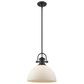 Golden Lighting Hines 1-Light Pendant in Black with Opal Glass, , large