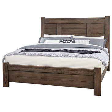 Viceray Collections Crafted Oak Queen Poster Bed in Aged Grey, , large