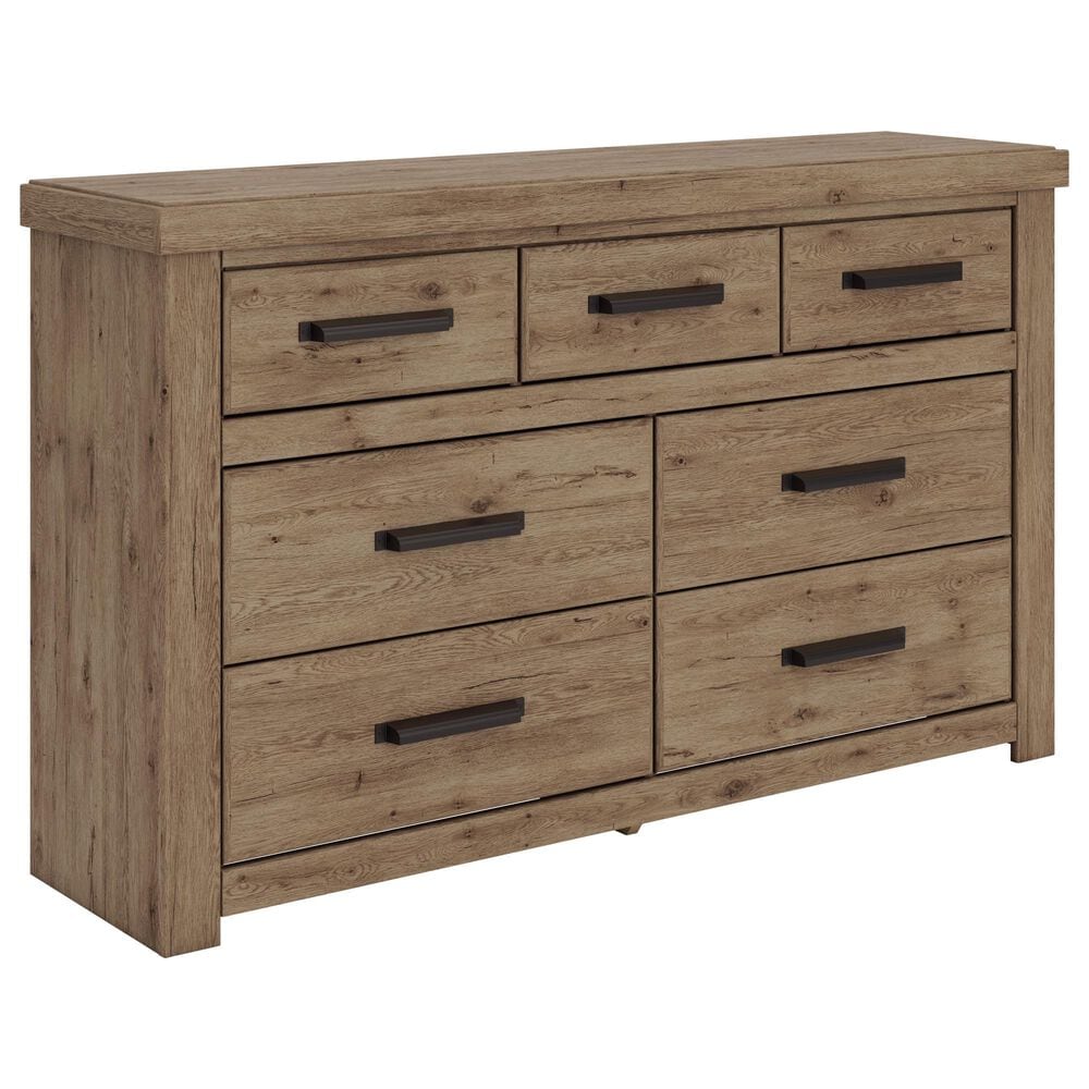 Ashley Oliandon 7 Drawer Dresser Only in Natural Rustic, , large