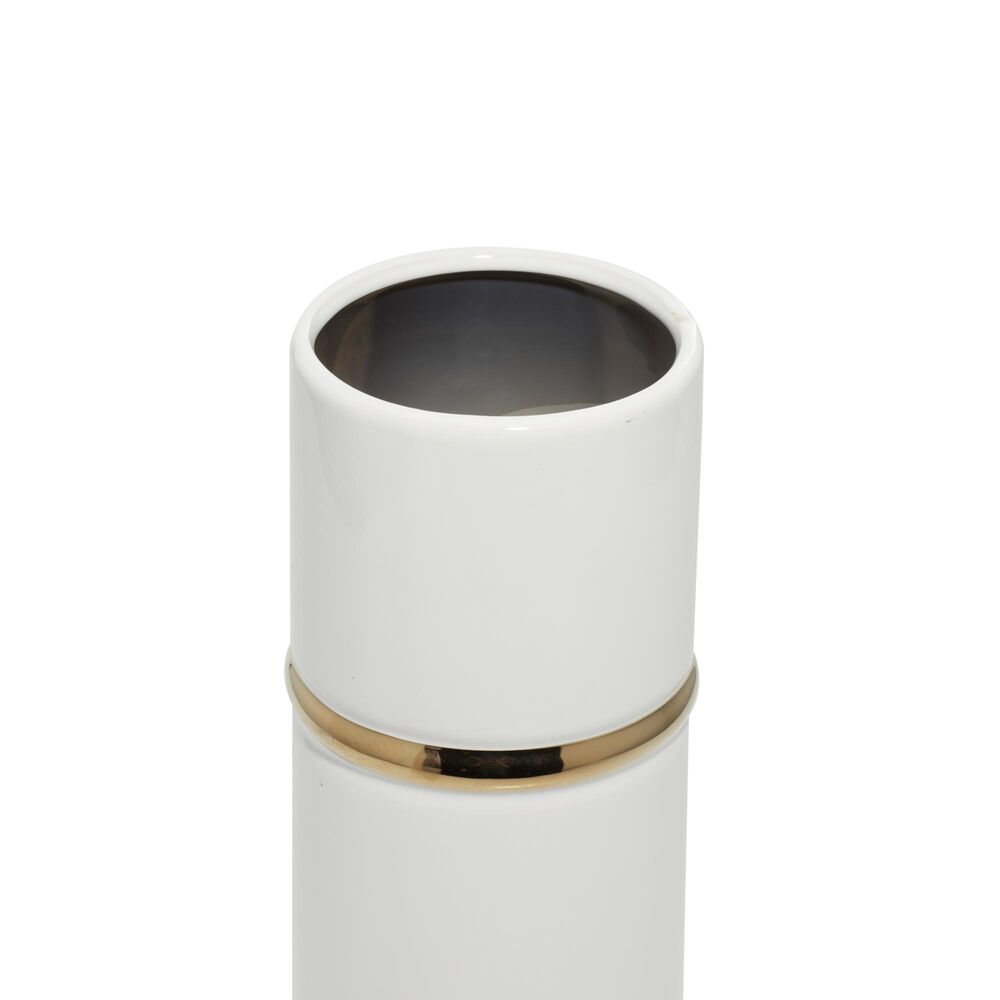 Maple and Jade Glam Vase with Equator Belt in White and Gold &#40;Set of 3&#41;, , large