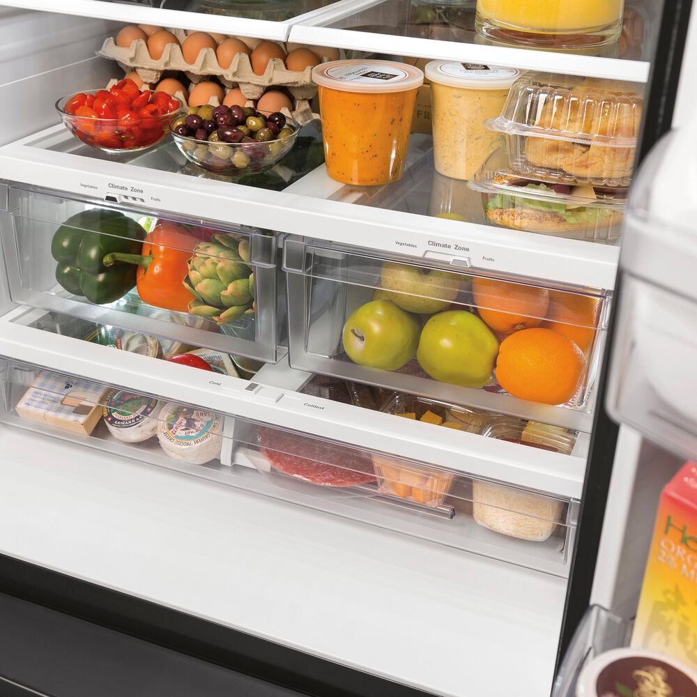 GE Appliances 18.6 Cu. Ft. Counter-Depth French-Door Refrigerator in White, , large