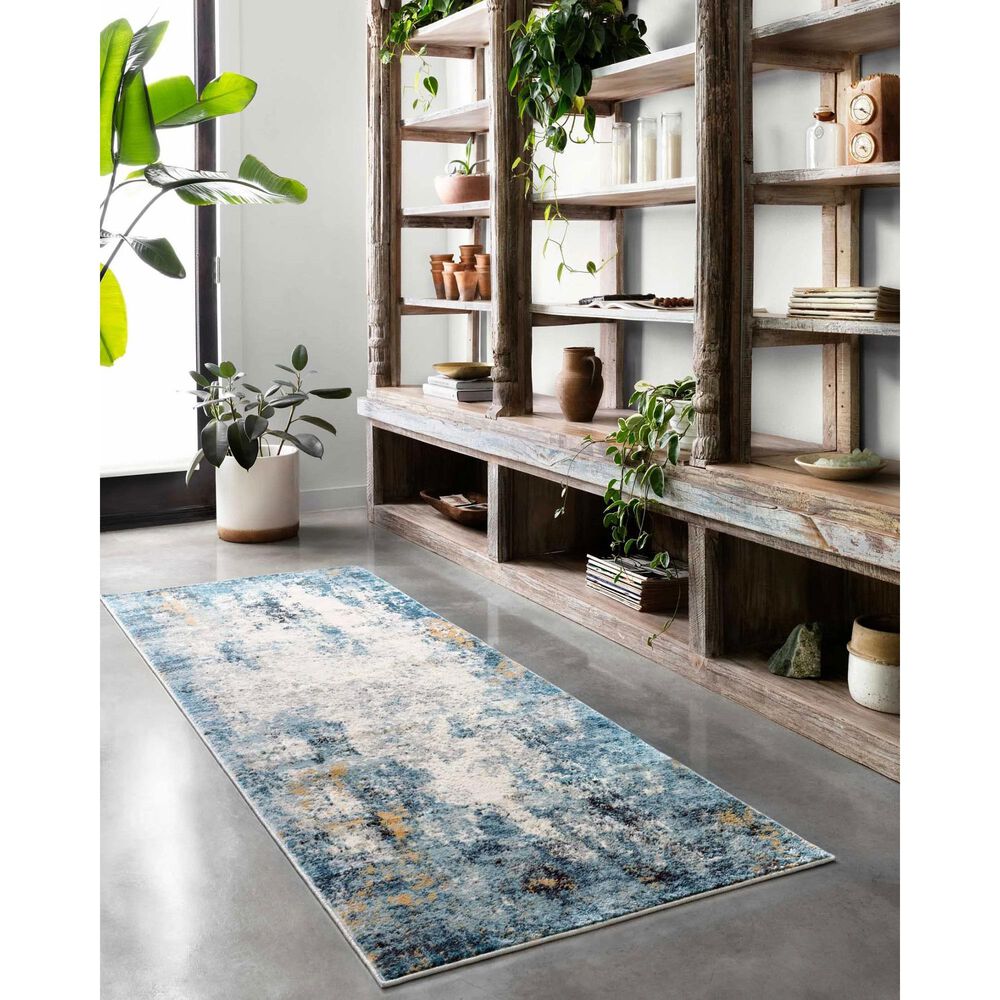 Loloi II Alchemy ALC-05 2&#39;8&quot; x 10&#39;6&quot; Denim and Ivory Runner, , large