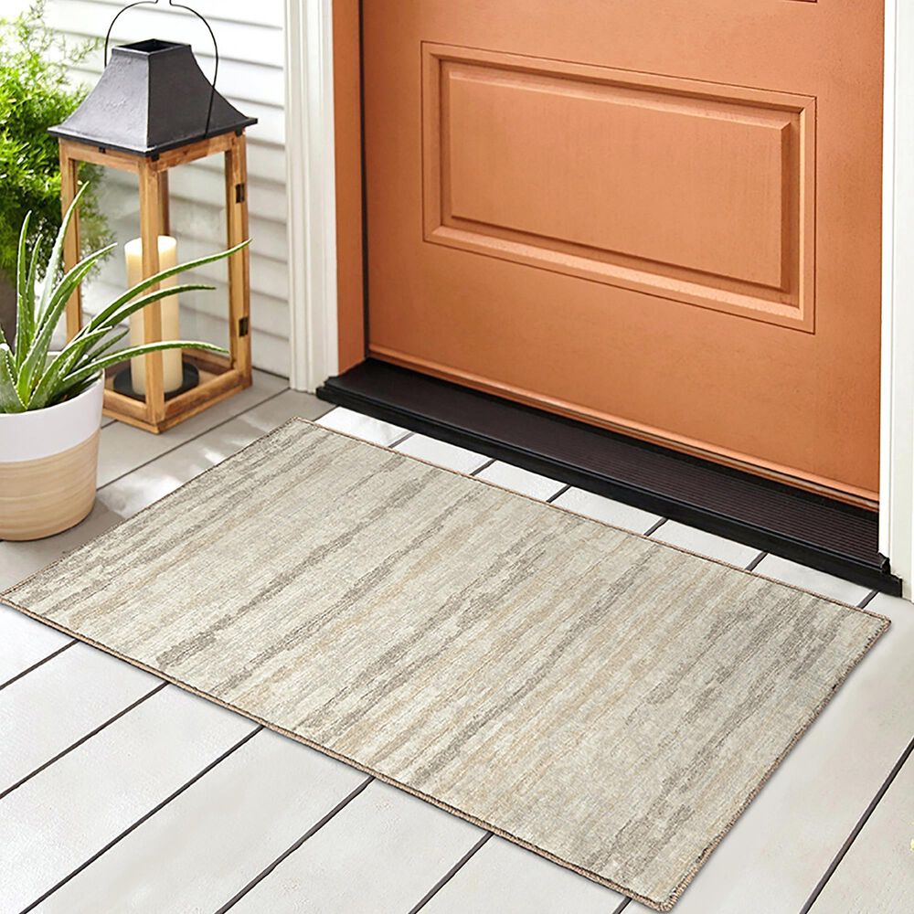 Dalyn Rug Company Brisbane Striped 1&#39;8&quot; x 2&#39;6&quot; Linen Area Rug, , large