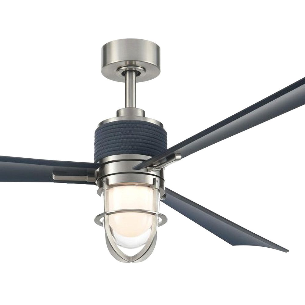 Minka-Aire Nauticus 65" Smart Indoor/Outdoor Ceiling Fan with Distressed Koa Blades in Brushed Nickel Wet, , large