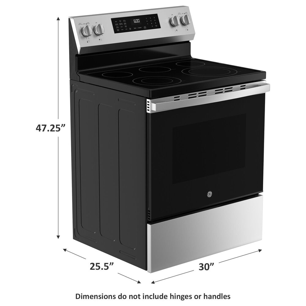 GE Appliances 30&quot; Free-Standing Electric Range with Convection in Stainless Steel, , large