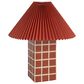 Creative Coop Zara Ceramic Table Lamp in Red, , large