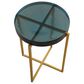 Bassett Mirror Company Marilee Accent Table in Deep Blue and Sleek Brushed Gold, , large