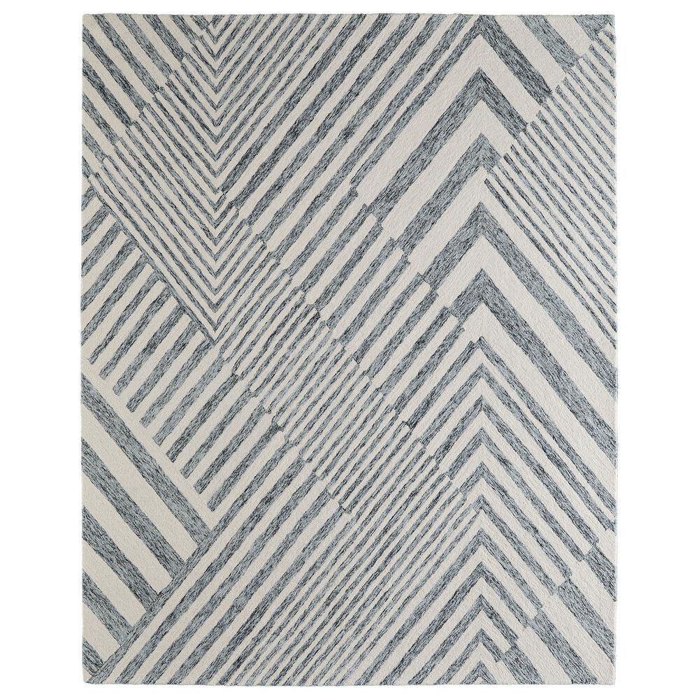 Feizy Wallace WAL8A42F Gray 5" x 8" Area Rug, , large