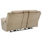 Ashley Tip-Off Power Reclining Loveseat with Adjustable Headrest in Wheat, , large