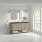 James Martin Vanities Breckenridge 60" Double Bathroom Vanity in Whitewashed Oak with 3 cm Parisien Bleu Quartz Top and Rectangular Sinks, , large